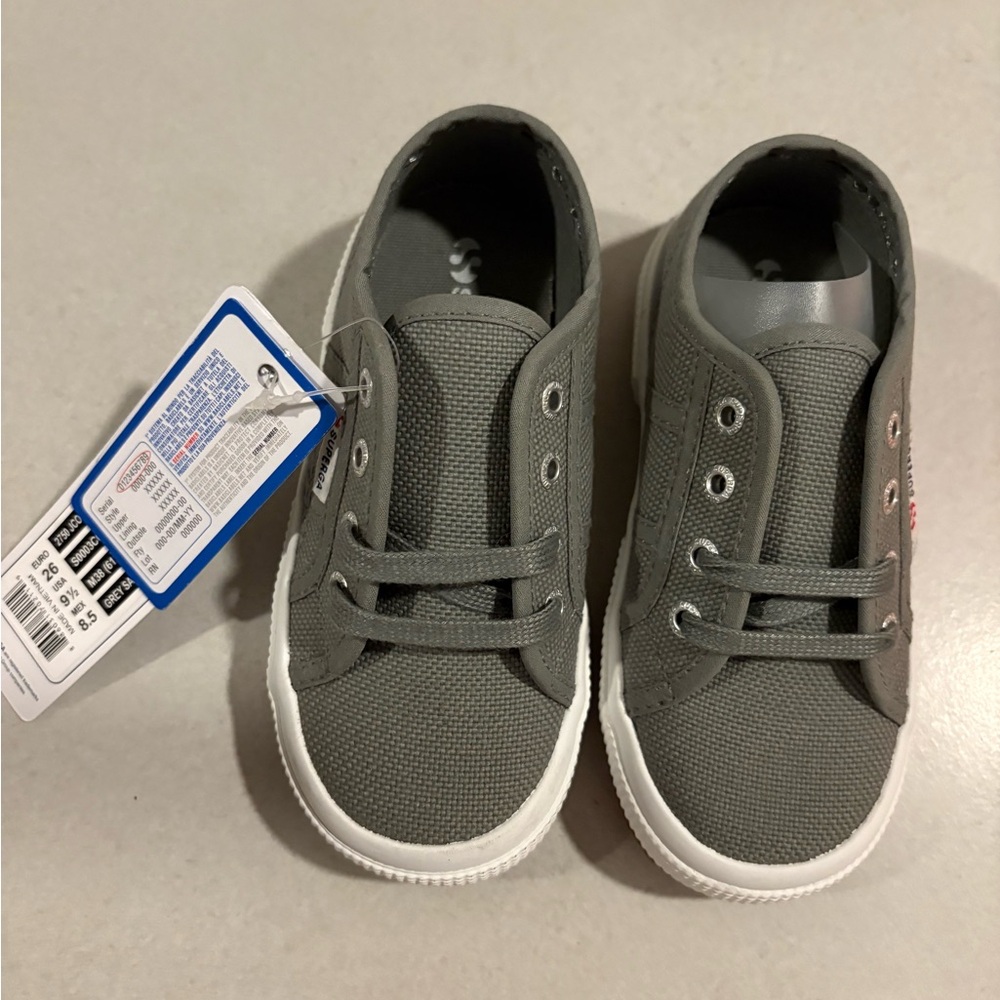 Kids Gray Canvas Sneakers
